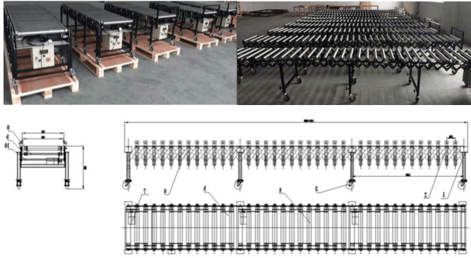 伸縮輥筒輸送機展示圖